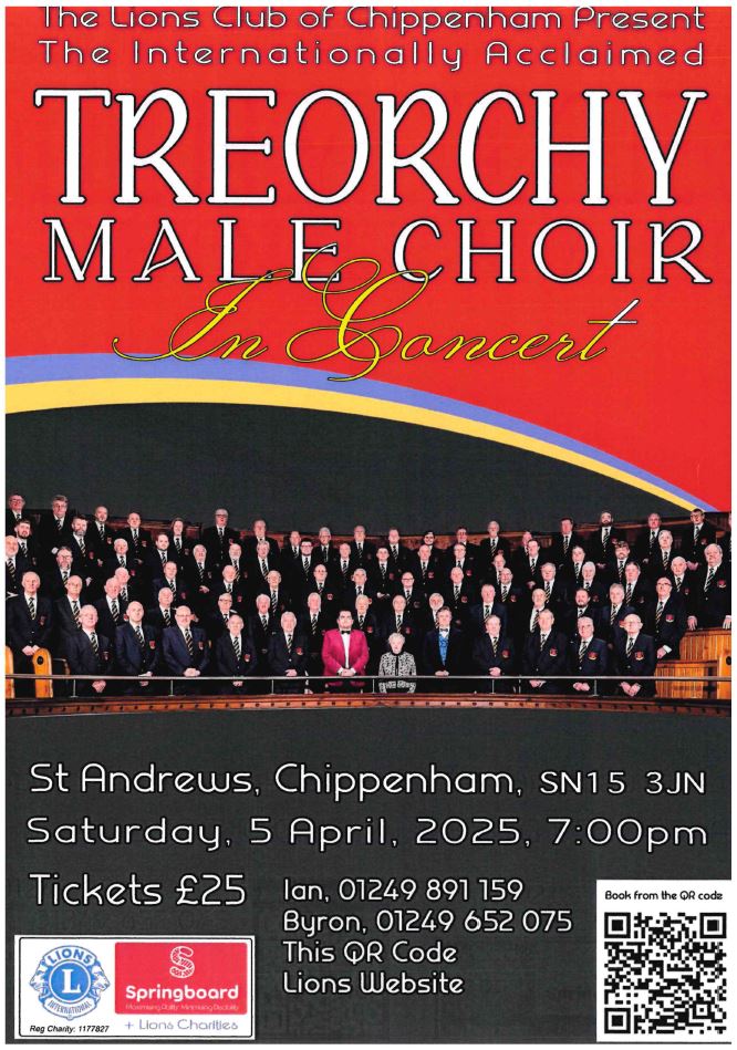 The Lions Club of Chippenham Presents - Treorchy Male Choir in Concert